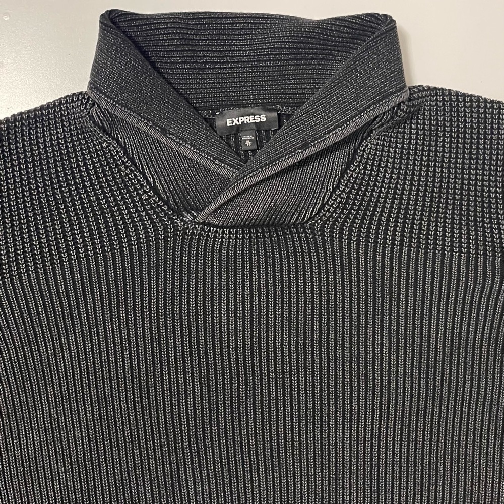 Express Shawl Neck Sweater - Standard Fit Minimalist & Rustic - Size XL